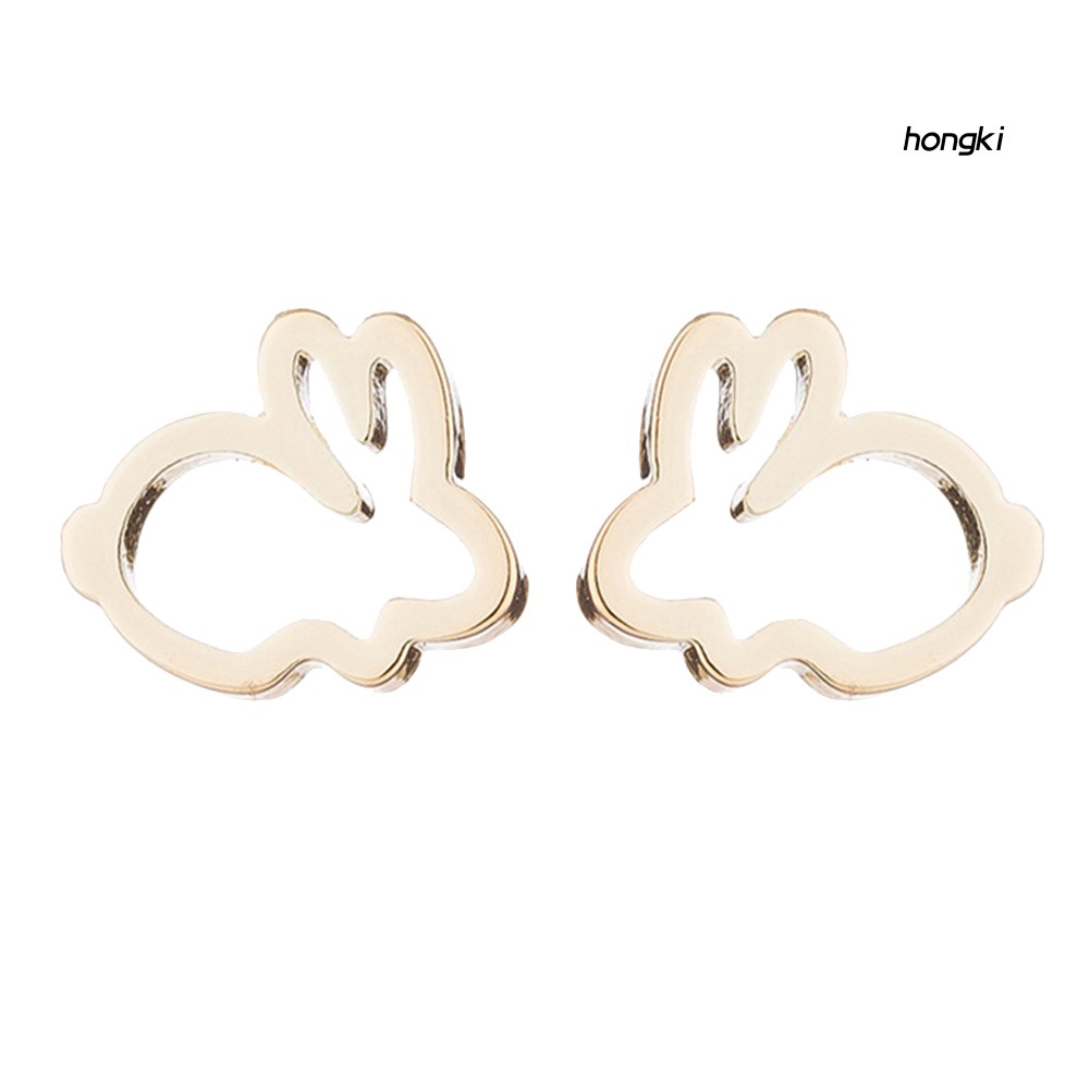 Khuyên tai hình thỏ rỗng thời trang dễ thương cho nữ