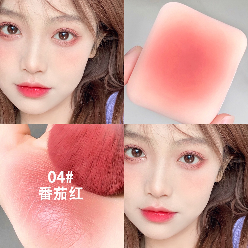 Phấn má hồng đơn sắc mềm mịn 6 màu tùy chọn kiềm dầu kháng nước lâu trôi có gắn gương PM 117