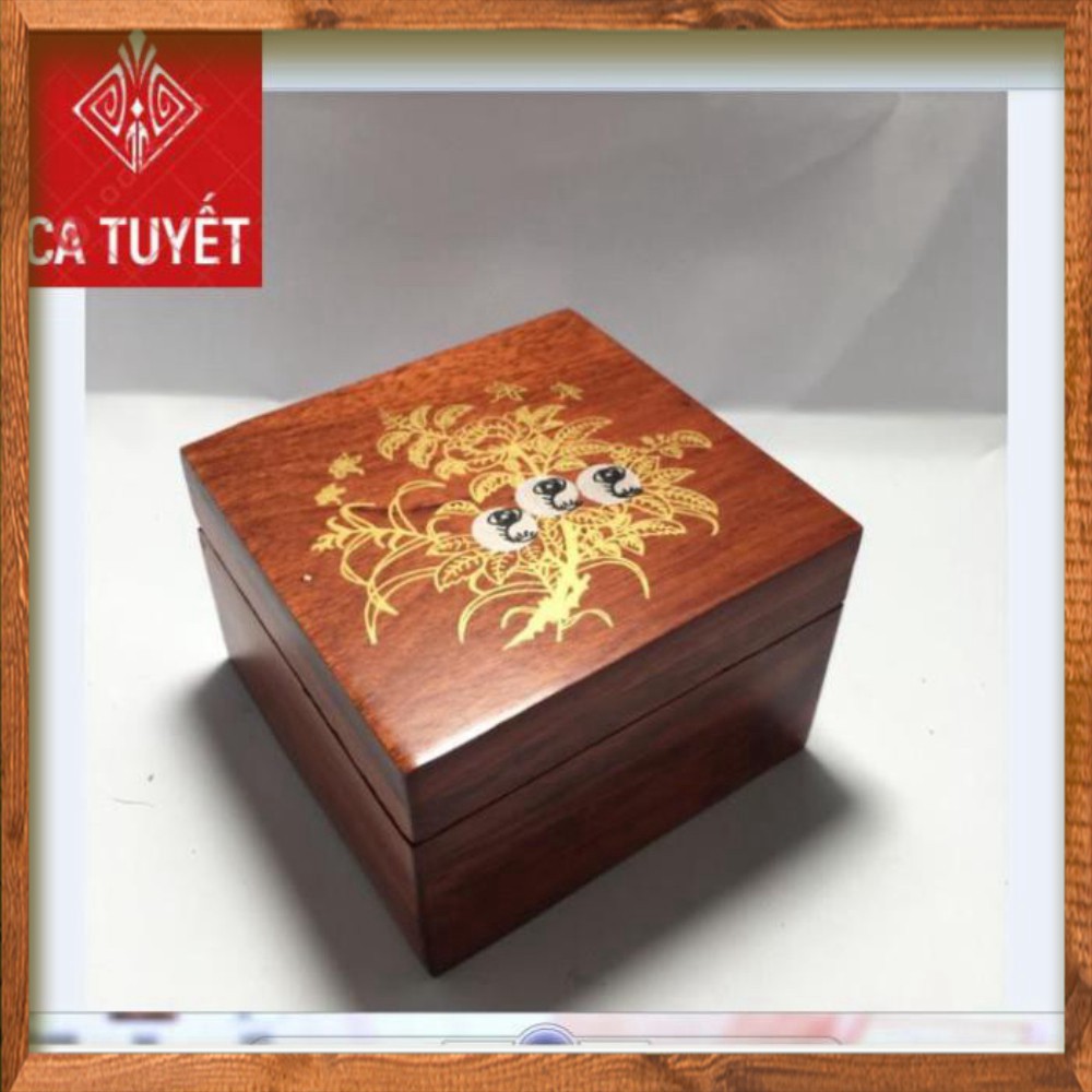HỘP THUỐC LÀO VUÔNG GỖ HƯƠNG ĐỂ BÀN SIÊU ĐẸP - ẢNH THẬT