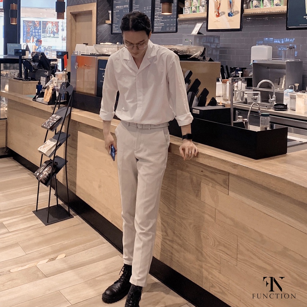 Áo Sơ mi Nam Oversized cổ Cuban tay dài FUNCTION siêu thoáng mát (Semi Oversized Cuban Shirt) | BigBuy360 - bigbuy360.vn