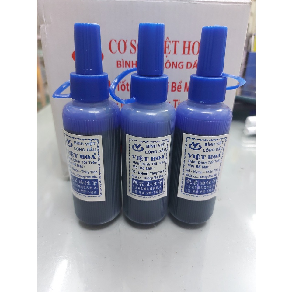 Combo 5 chai Viết bình mực lông dầu Việt Hoa viết lên nhựa, kim loại, nilon... không phai