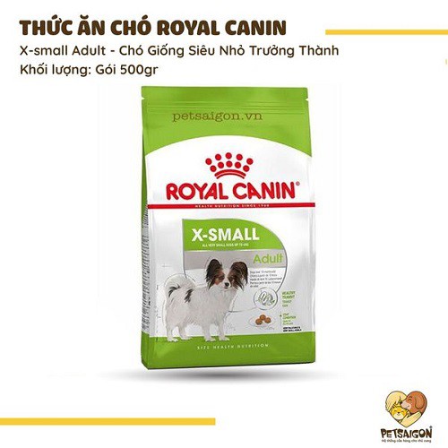 [CHÍNH HÃNG] ROYAL CANIN XSMALL  ADULT - THỨC ĂN CHO CHÓ TRƯỞNG THÀNH GIỐNG NHỎ - GÓI 500G