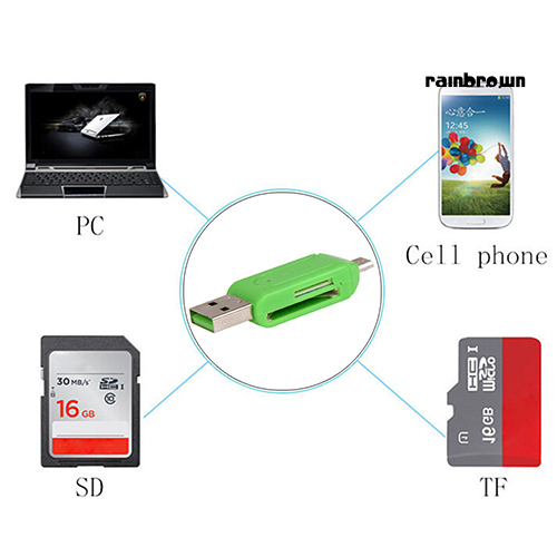 2 in 1 USB OTG Card Reader Universal Micro USB TF SD Card Reader for PC Phone /RXDN/