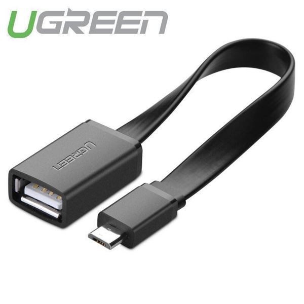 Cáp OTG Ugreen 10821 - Cáp chuyển đổi USB 2.0 sang Micro USB OTG loại dẹt