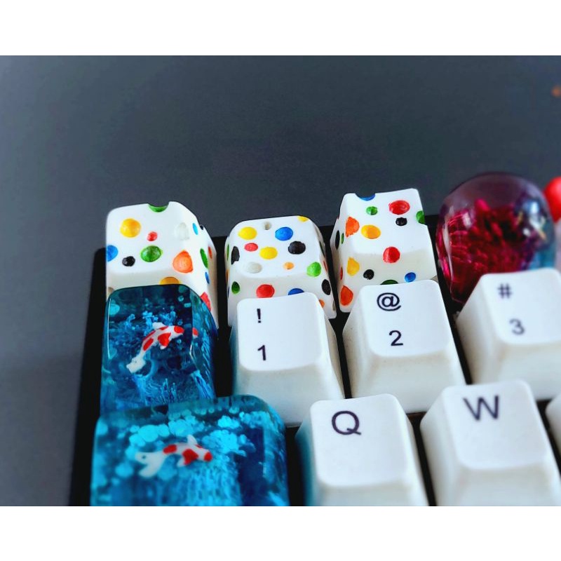 Keycap resin Cheese sắc màu trang trí bàn phím cơ gaming