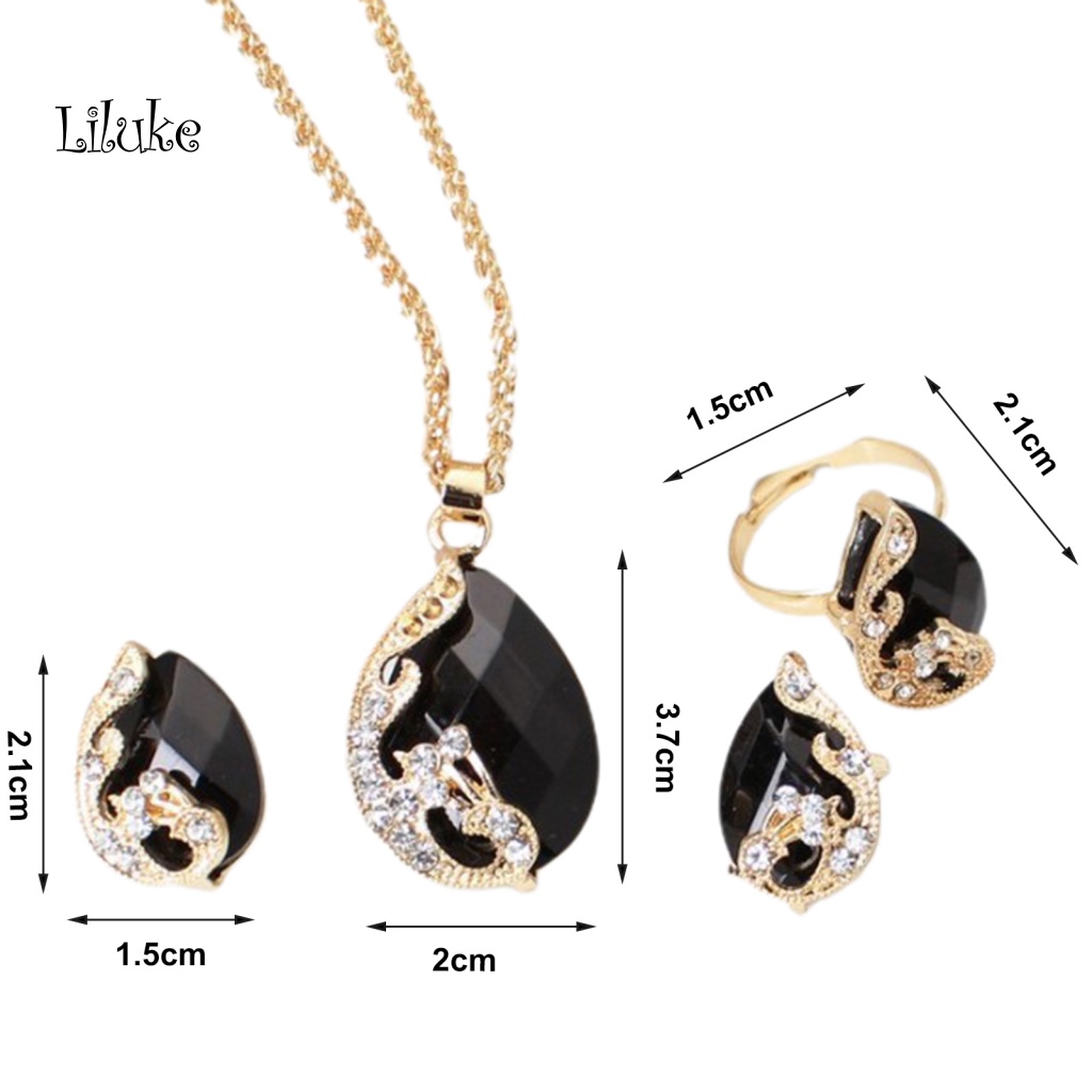 1 Set Vòng cổ Nhẫn Và Bông Tai Thời Trang Sang Trọng