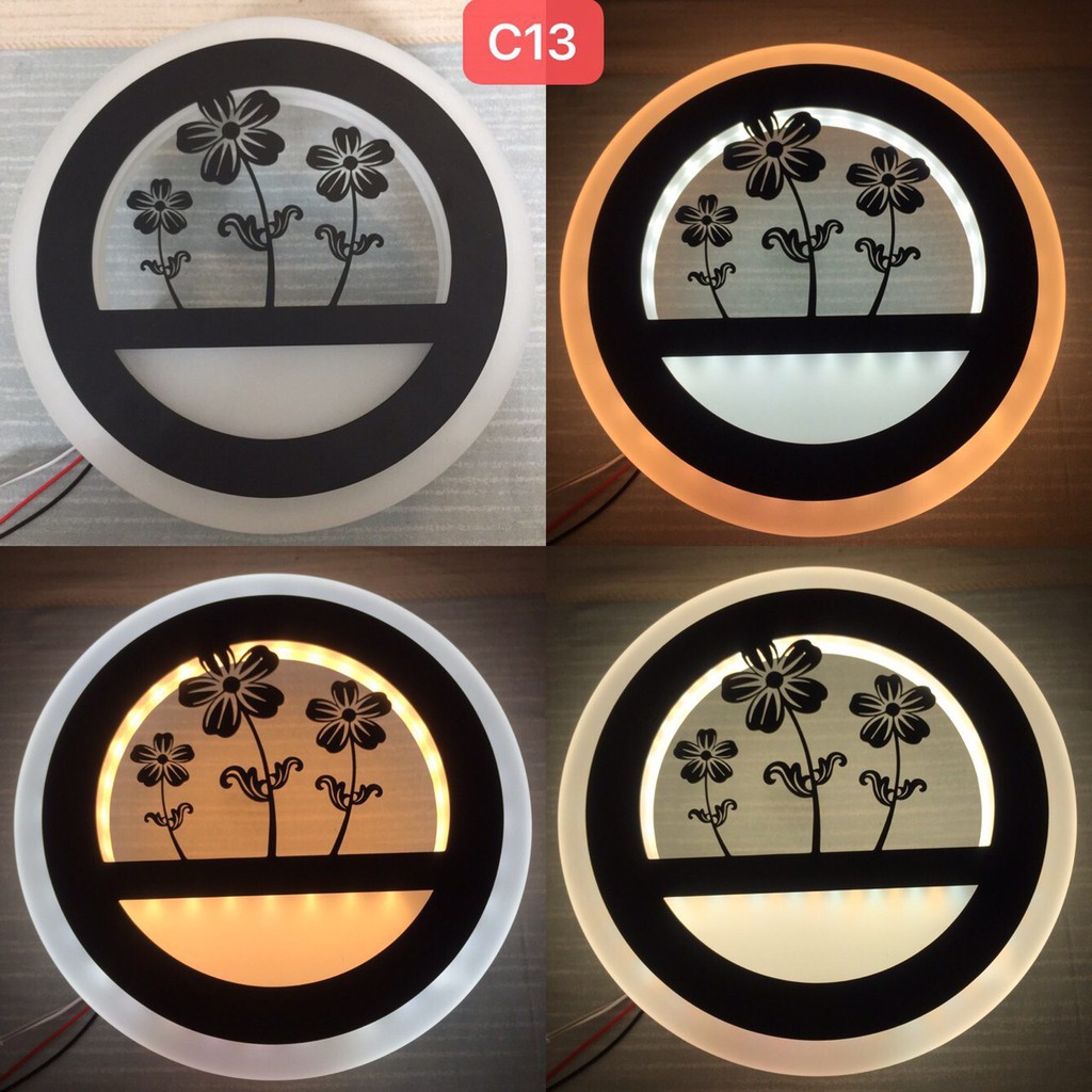 Đèn tường MONSKY LED trang trí 3 chế độ màu ánh sáng đẹp mắt họa tiết độc đáo C13