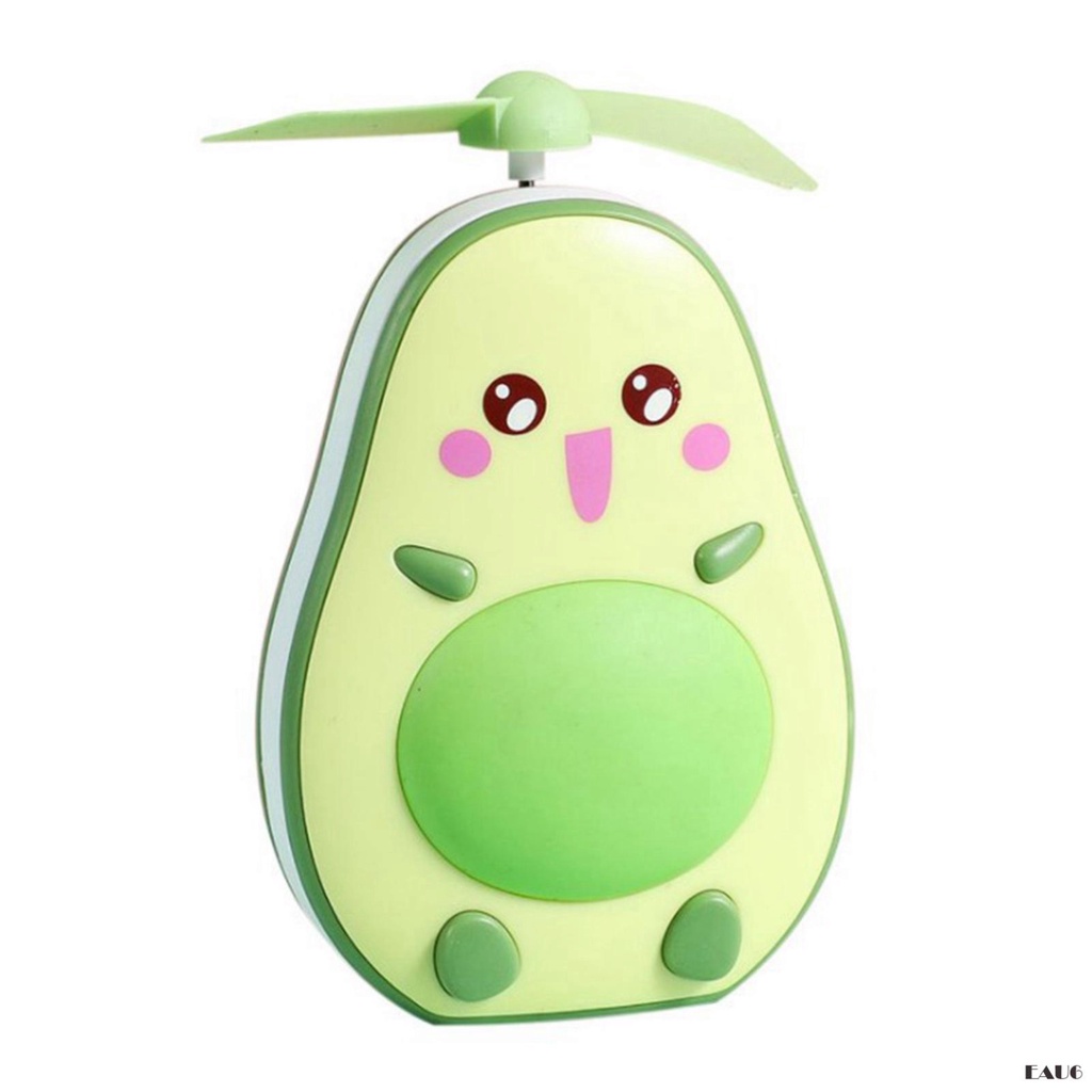 Quạt mini hình trái bơ dễ thương có đèn LED đa năng E6