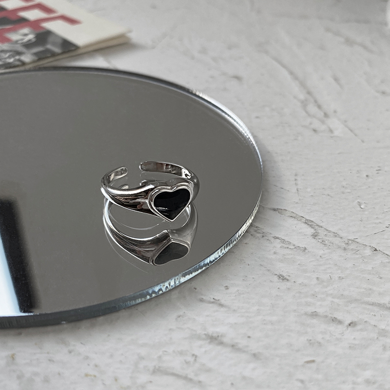 Nhẫn hở hình trái tim phong cách Hàn Quốc dễ phối đồ thời trang cho nam và nữ 23608