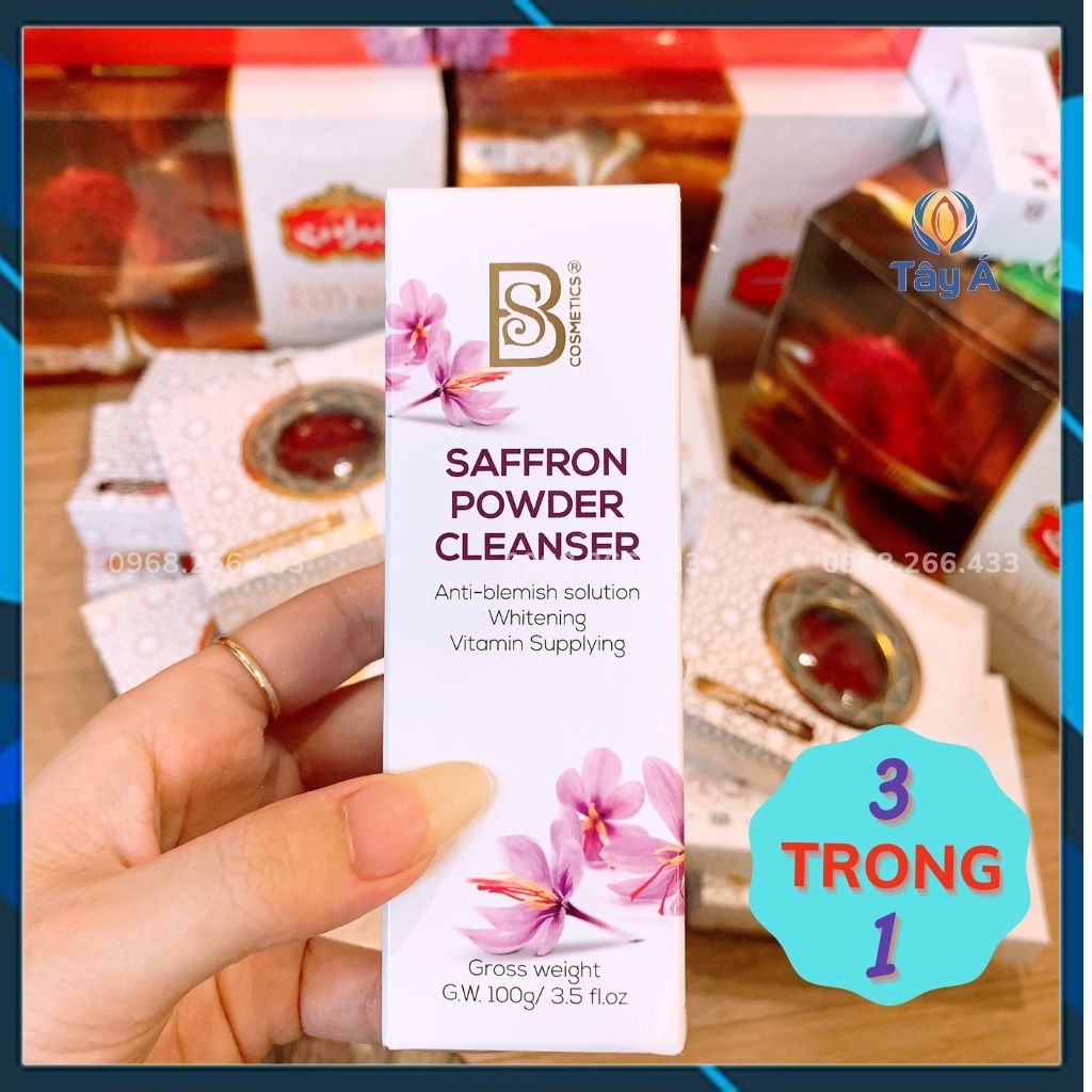 Saffron Powder Clean - Bột rửa mặt Saffron 3 In 1(Hàng chính hãng)