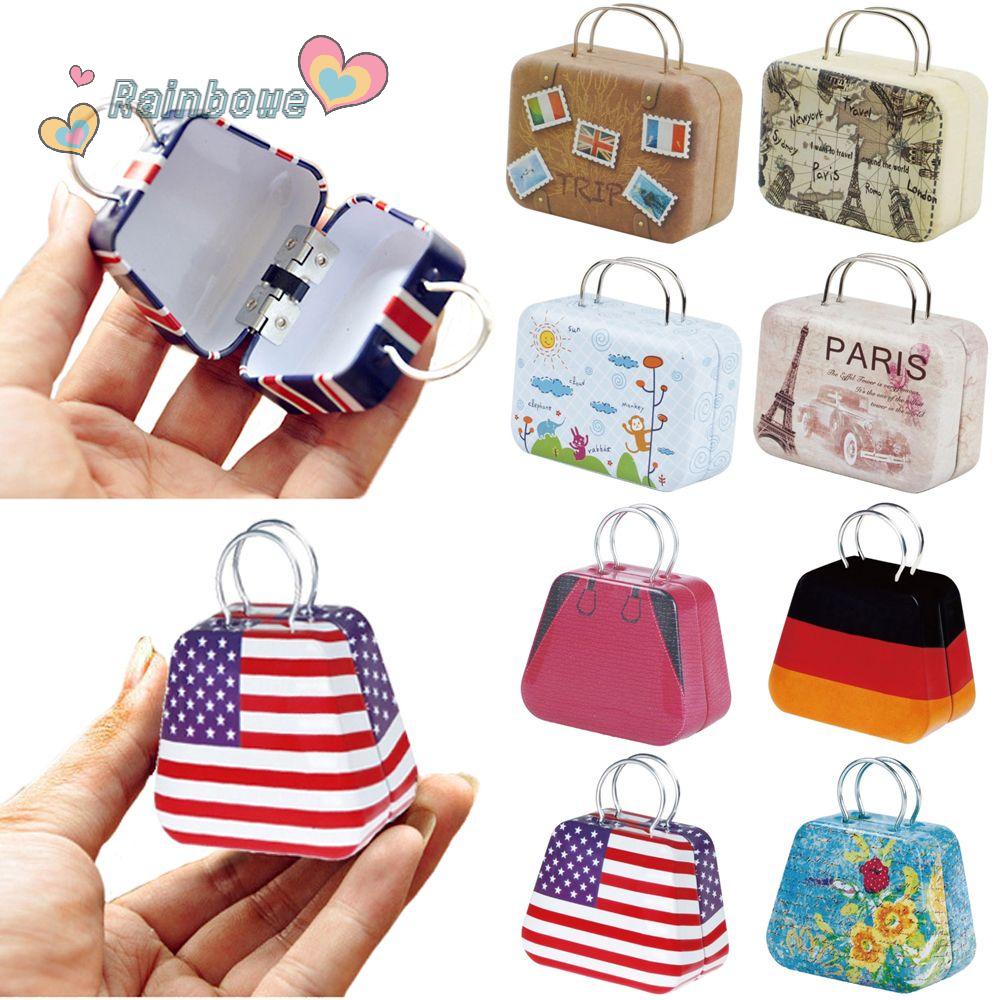 Va Li Kim Loại Mini Màu Sắc Cầu Vồng Thời Trang Cho Nhà Búp Bê