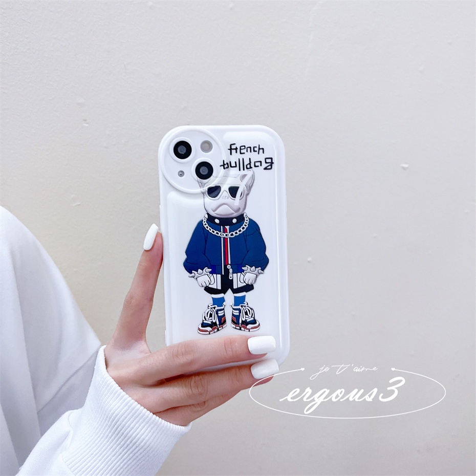 Ốp Điện Thoại Mềm In Hình Gấu Bull Pháp Cho iPhone 14 13 12 11 Pro Max SE2020 X XR Xs Max 7 8 Plus