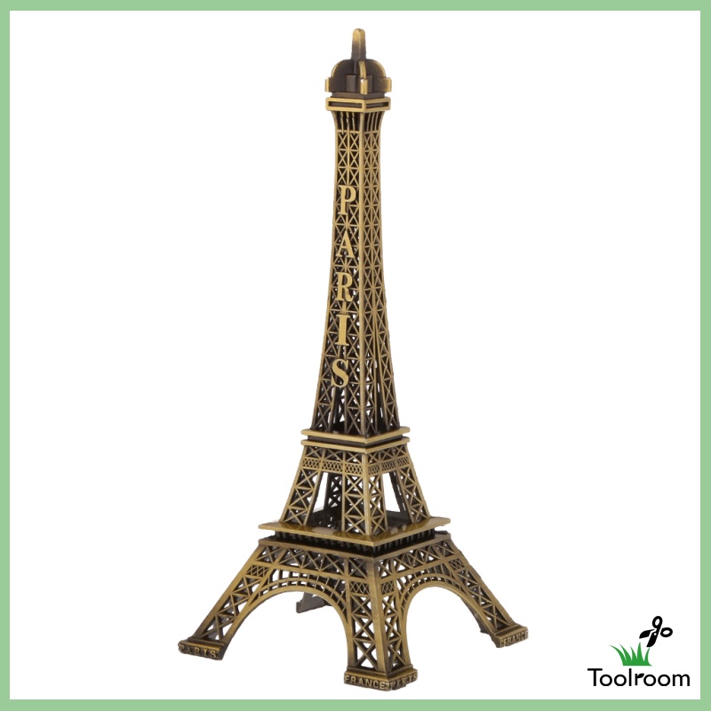 Toolroom Retro Alloy Bronze Tone Paris Eiffel Tower Figurine Statue Model Decor
