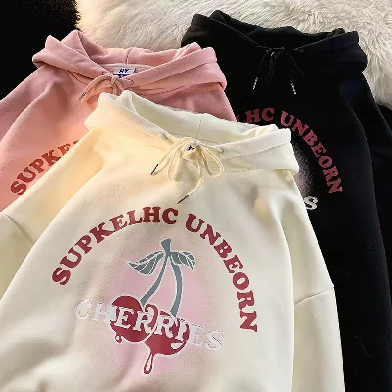 NRVP Áo hoodie tay dài in họa tiết phong cách Hàn Quốc thời trang oversize cho nam và nữ