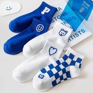 Vớ gấu xanh sọc caro (set 5 đôi)