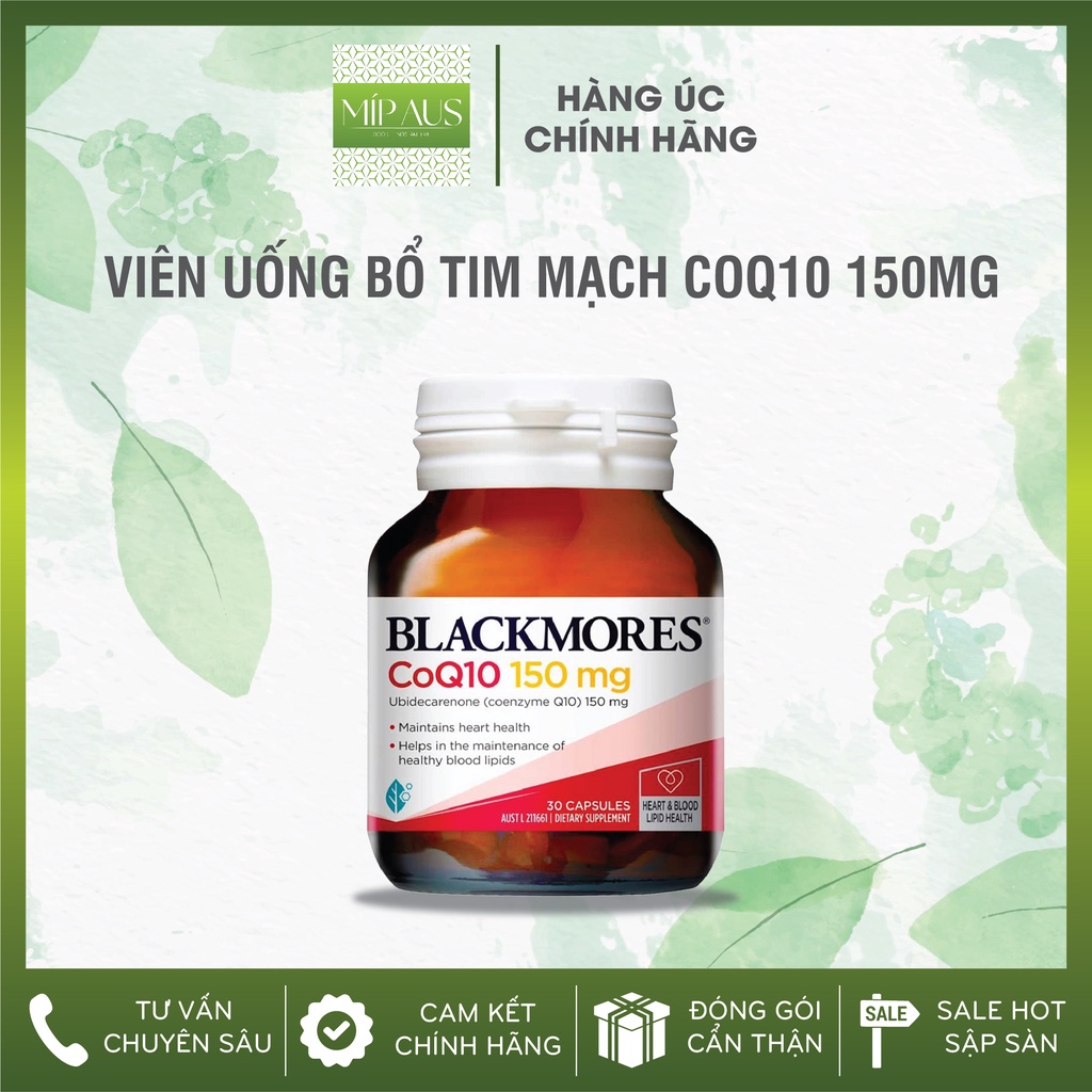 Viên Uống Bổ Tim [CHÍNH HÃNG] CoQ10 Blackmores 300mg và 150mg - Hỗ trợ tim mạch và điều hòa huyết áp (30 Viên)