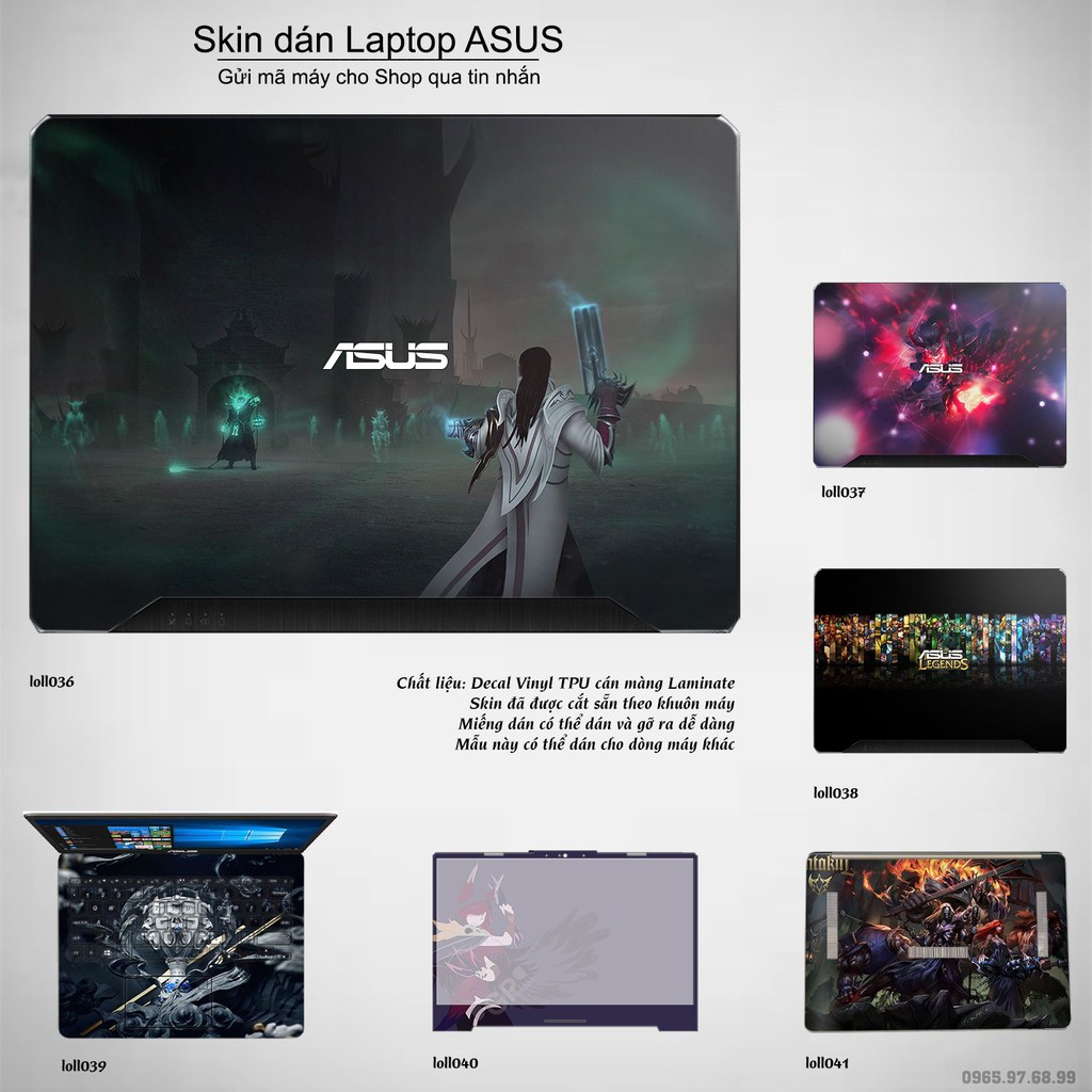 Skin dán Laptop Asus in hình Liên Minh Huyền Thoại nhiều mẫu 5 (inbox mã máy cho Shop)