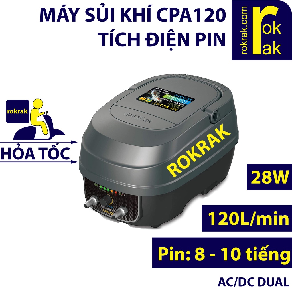 Máy oxi tích điện Hailea cpa120 Sủi tích điện CPA-120 công suất lớn hồ cá