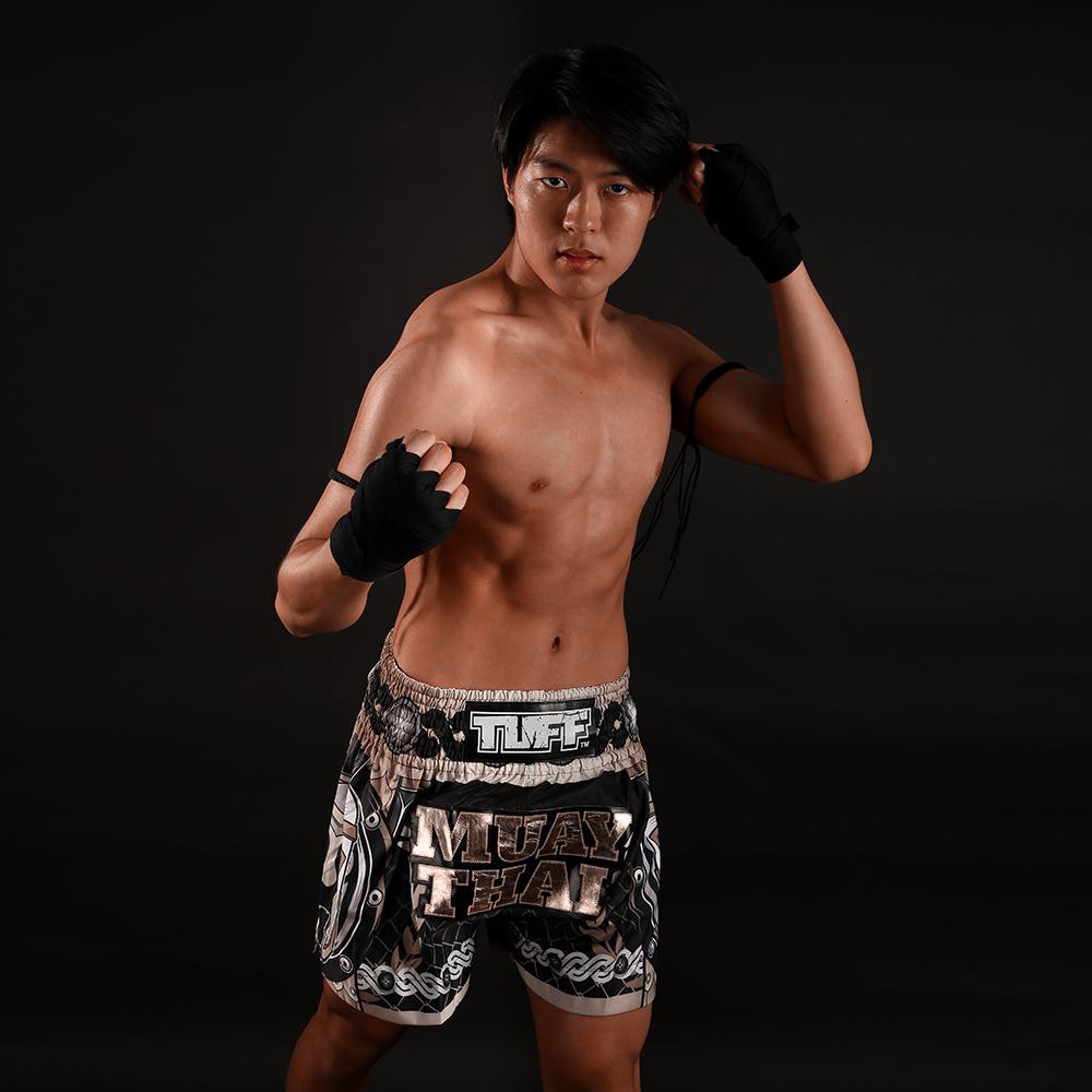 Quần Muay Thai Tuff Golden Gladiator - Black