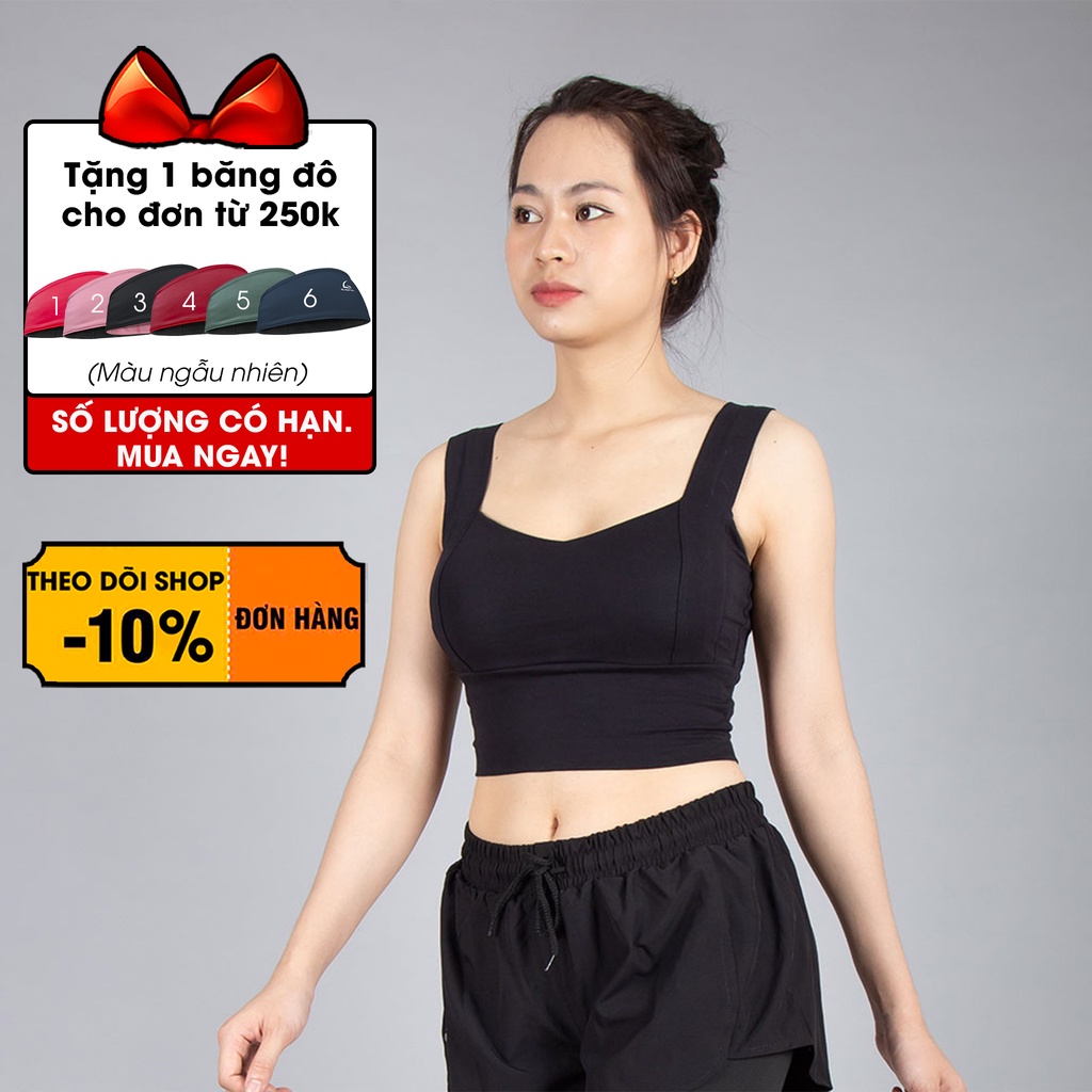 Áo ngực thể thao croptop cotton kiểu dáng hiện đại, phù hợp các môn tập yoga, đi bộ, dạo phố