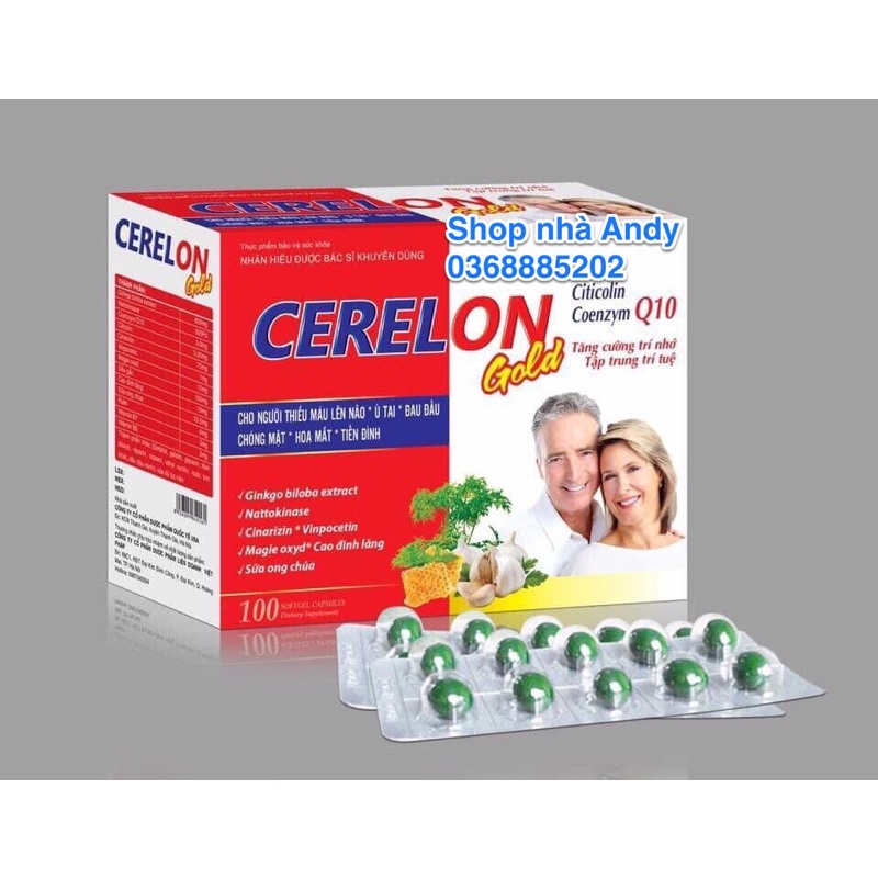 Bổ não CERELON GOLD hoạt huyết dưỡng não, ngăn ngừa tai biến, giảm các triệu chứng tiền đình