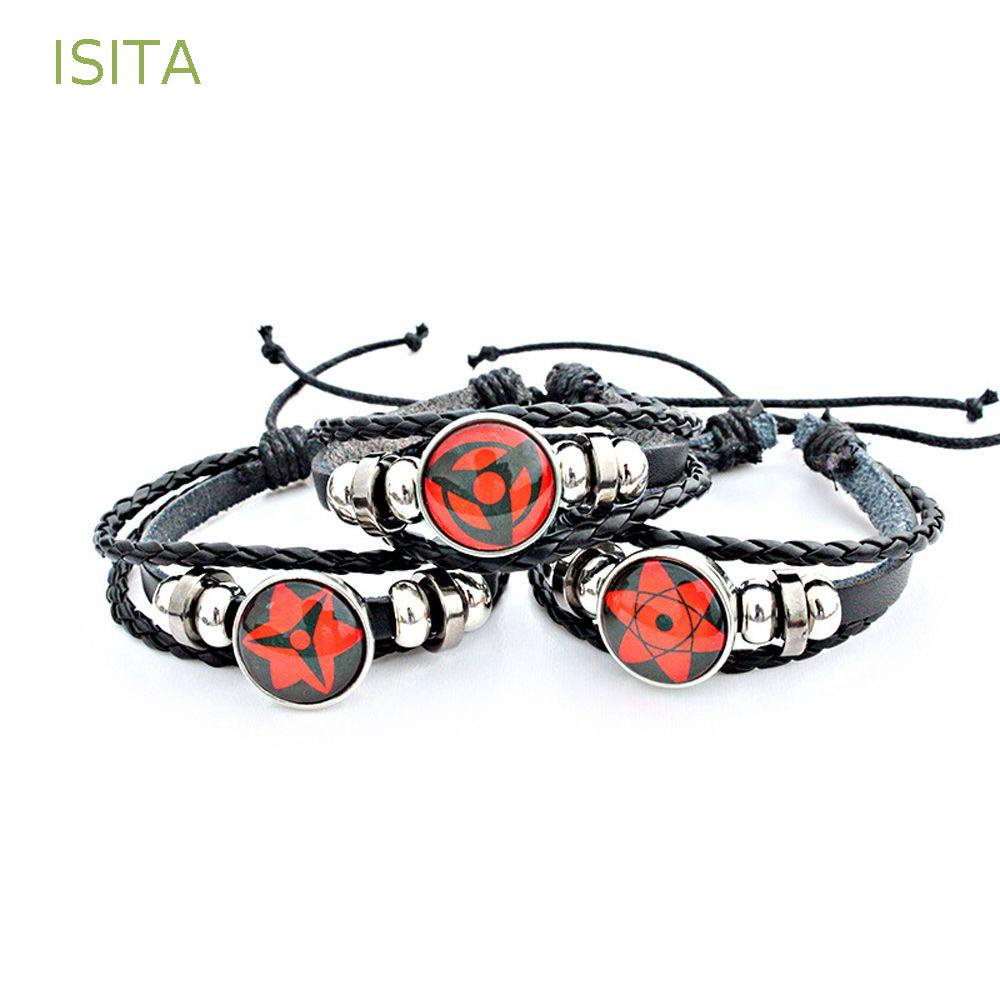 Isita Sharingan Vòng Tay Dây Bện Nhiều Lớp Mặt Thủy Tinh Hình Mắt Naruto Cổ Điển Cho Nam Và Nữ