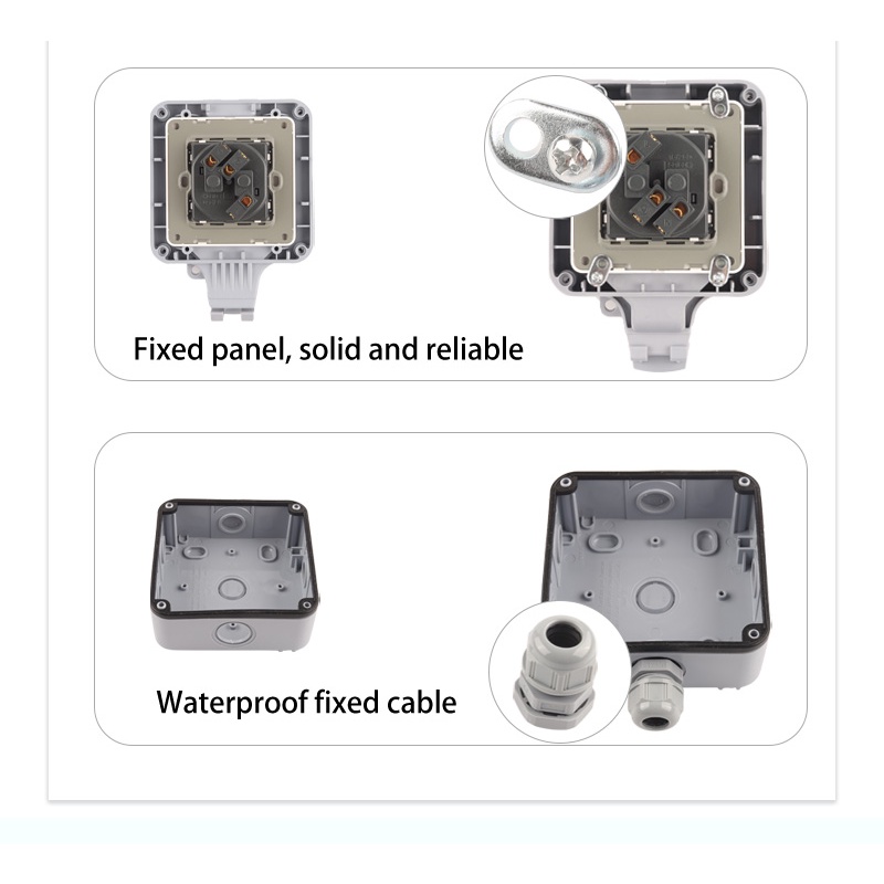 Ổ Cắm Điện Gắn Tường Chống Nước IP66 16A Có Công Tắc Tiện Dụng