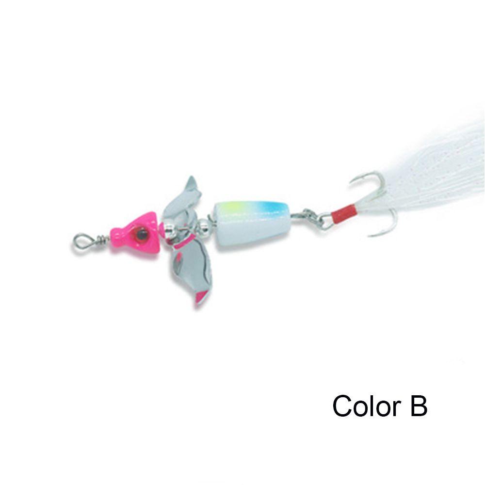 MUVAKO Mồi Câu Cá Giả Bằng Kim Loại Lông Vũ Xoay 360 Độ Bền Bỉ