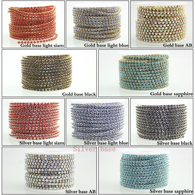 Cuộn 10 Yards Hạt Cườm Đá 2mm SS6 2mm Dùng Làm Đồ Trang Sức Thủ Công