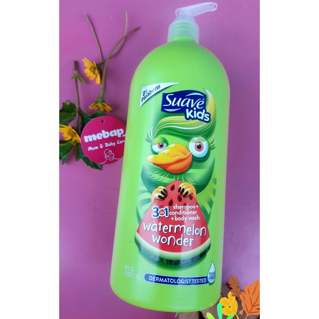 Sữa tắm gội 3in1 Suave Kids 1.18L