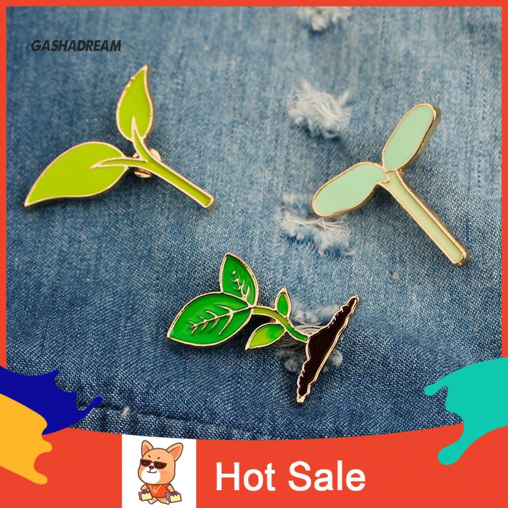 ♉GD Fashion Mini Decor Leaf Bean Brooch Pin DIY Button Badge Gift Men Women Jewelry