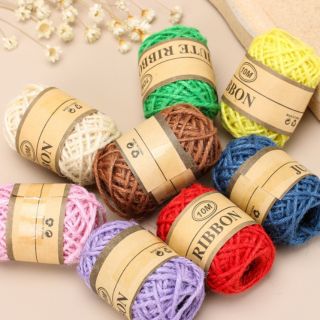 Dây cói, dây đay màu làm handmade phong cách vintage