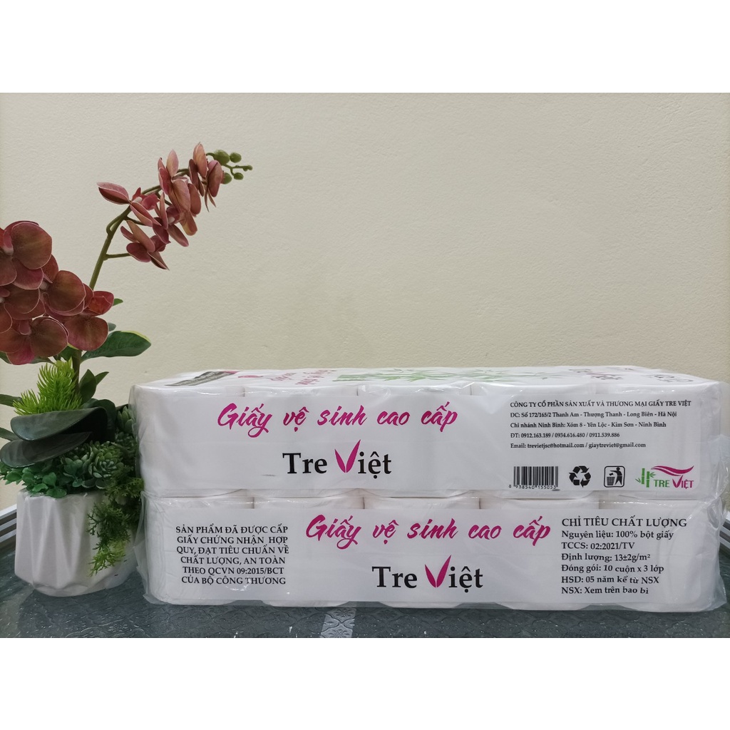 Giấy vê sinh cao cấp Tre Việt loại đẹp 1,3kg
