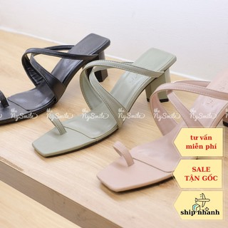 Giày cao gót quai chéo xỏ ngón 5cm 💥 FLASH SALE  💥 - THE NYSMILE - Guốc công sở - KINA