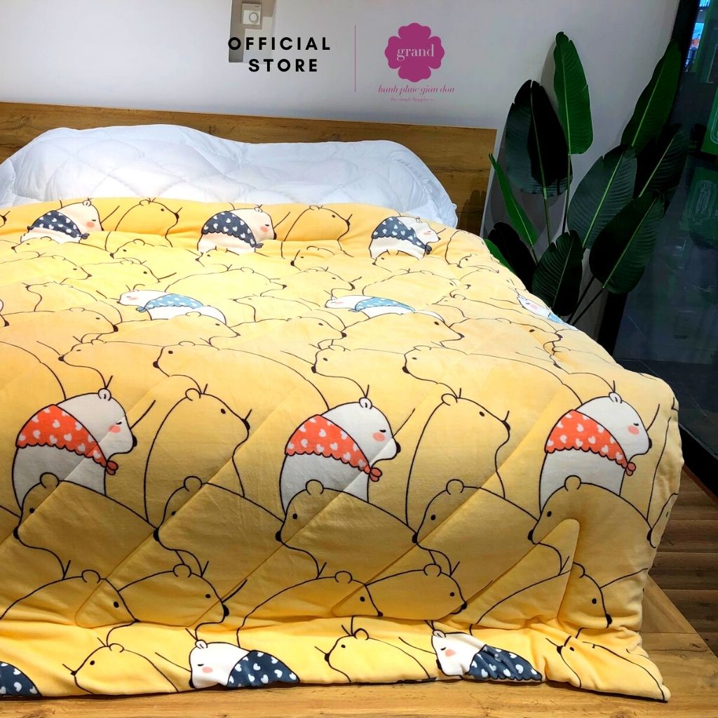 Chăn nhung trần liền cao cấp Velvet by Grand_ 200x220, mềm mại, êm dịu, họa tiết kẻ trang nhã và thanh lịch.