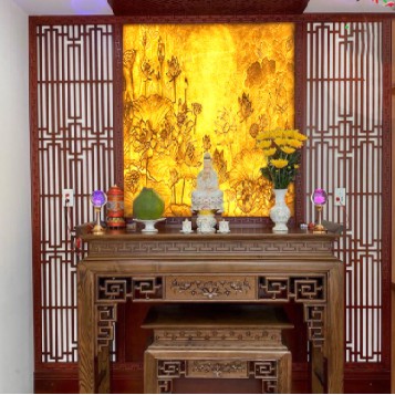 Ly chum nước bàn thờ Phật 8cm cao cấp HOA SEN