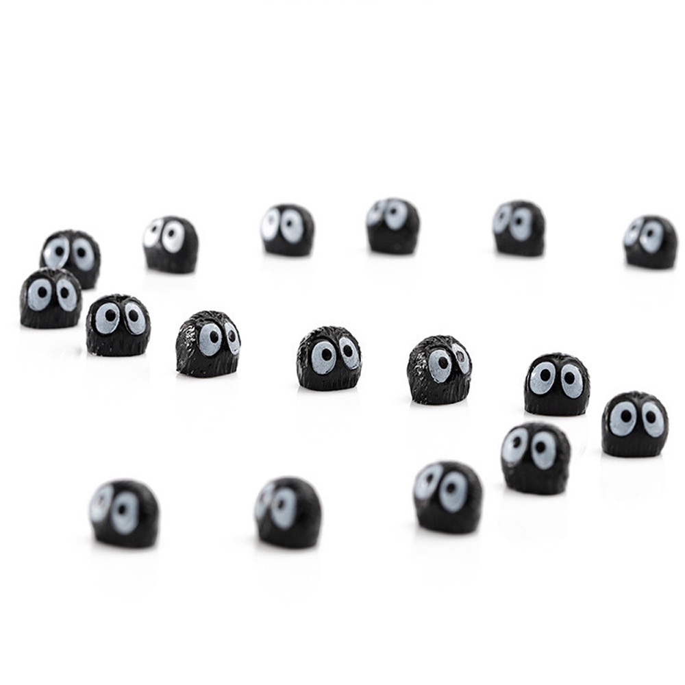 Set 10 mô hình đồ chơi nhân vật hoạt hình Totoro đáng yêu bằng PVC màu đen mini 1cm