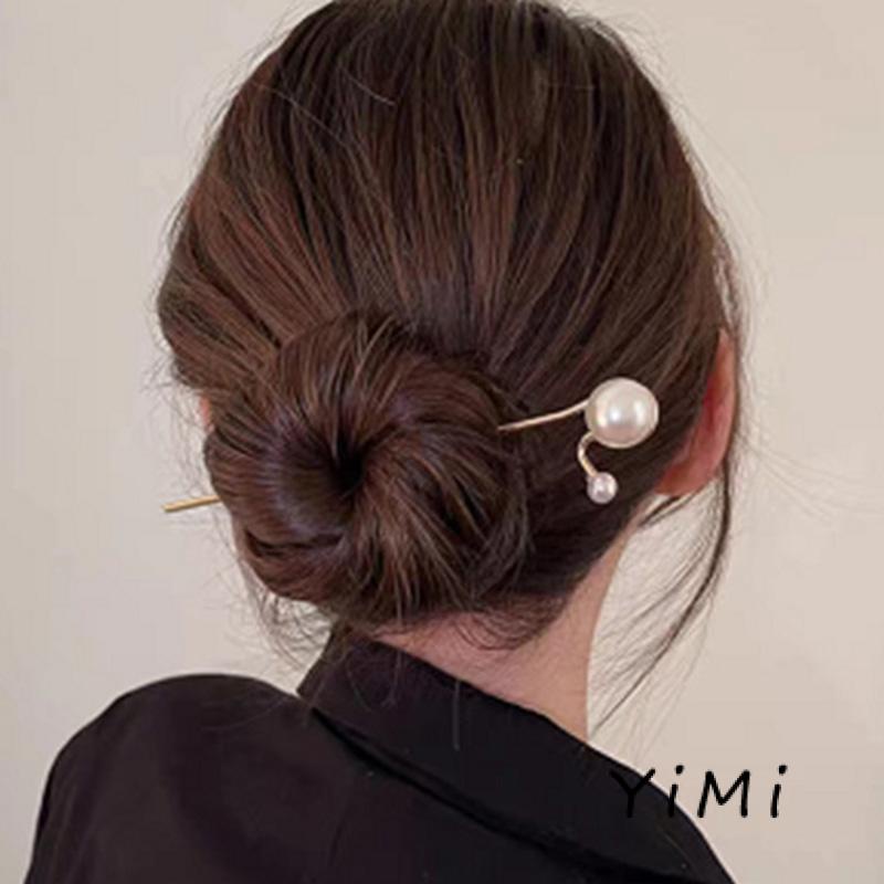 Trâm Cài Tóc Chữ U Đính Ngọc Trai Phong Cách Vintage