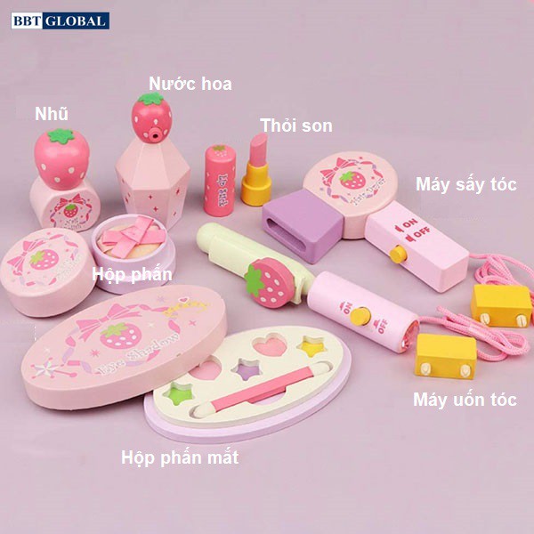 Đồ chơi bàn trang điểm gỗ cao cấp cho bé BBT GLOBAL JYNC050