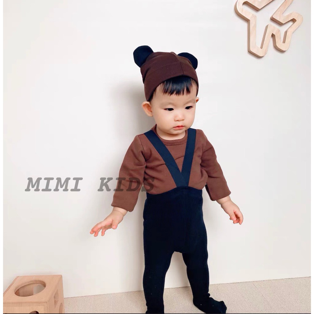 Mũ cotton tai chuột mickey cho bé - mũ trùm đầu (3-18m)