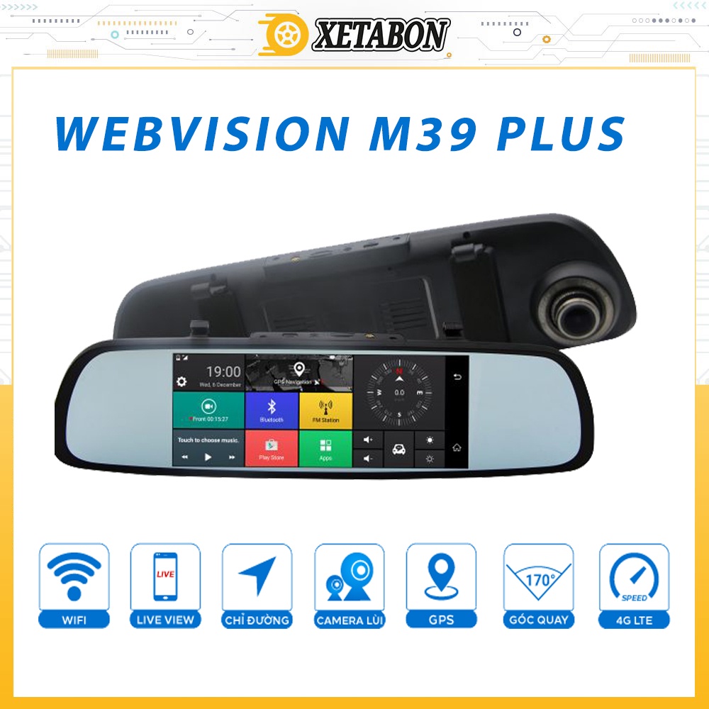 Camera Webvision M39 Plus Cảnh Báo Tốc Độ, Lấn Làn, Va Chạm, Giám Sát Từ Xa, giải Trí, Youtube, VtvGo, Nghe Nhạc