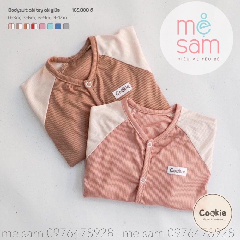 Bodysuit dài tay cài giữa cookie