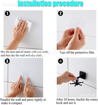 Móc treo đồ dán tường xoay 360 độ chống nước cho nhà bếp nhà tắm