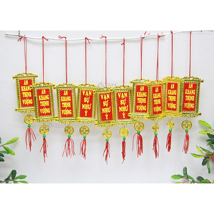 Combo 10 thẻ bài treo cây mai cây đào trang trí Tết (có 4 mẫu)