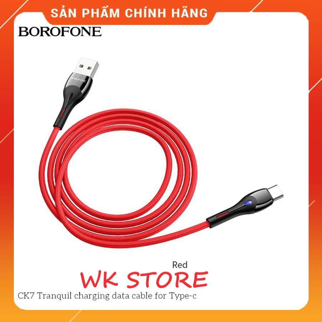 Cáp sạc dù có đèn led Borofone CK7 hàng chính hãng (iphone,android, type c)