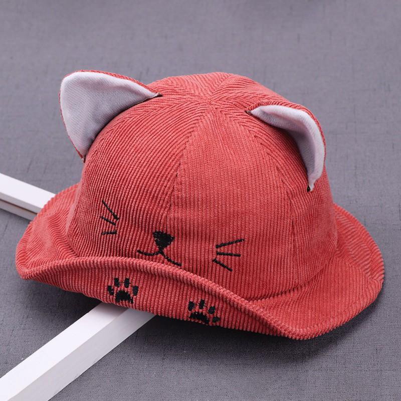 Nón Bucket phối tai mèo đáng yêu cho bé