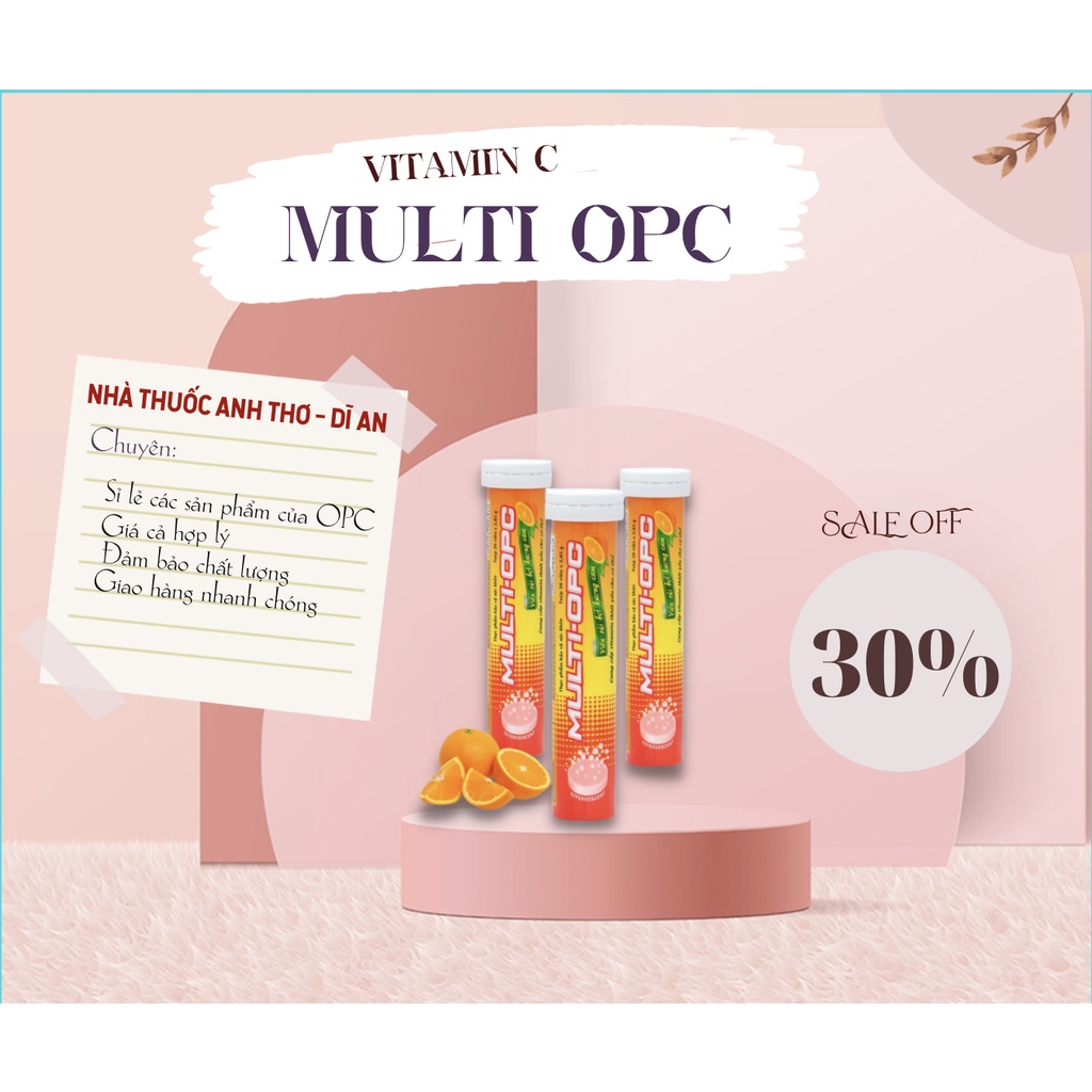 Multi- opc viên sủi hương cam bổ sung vitamin tăng cường đề .