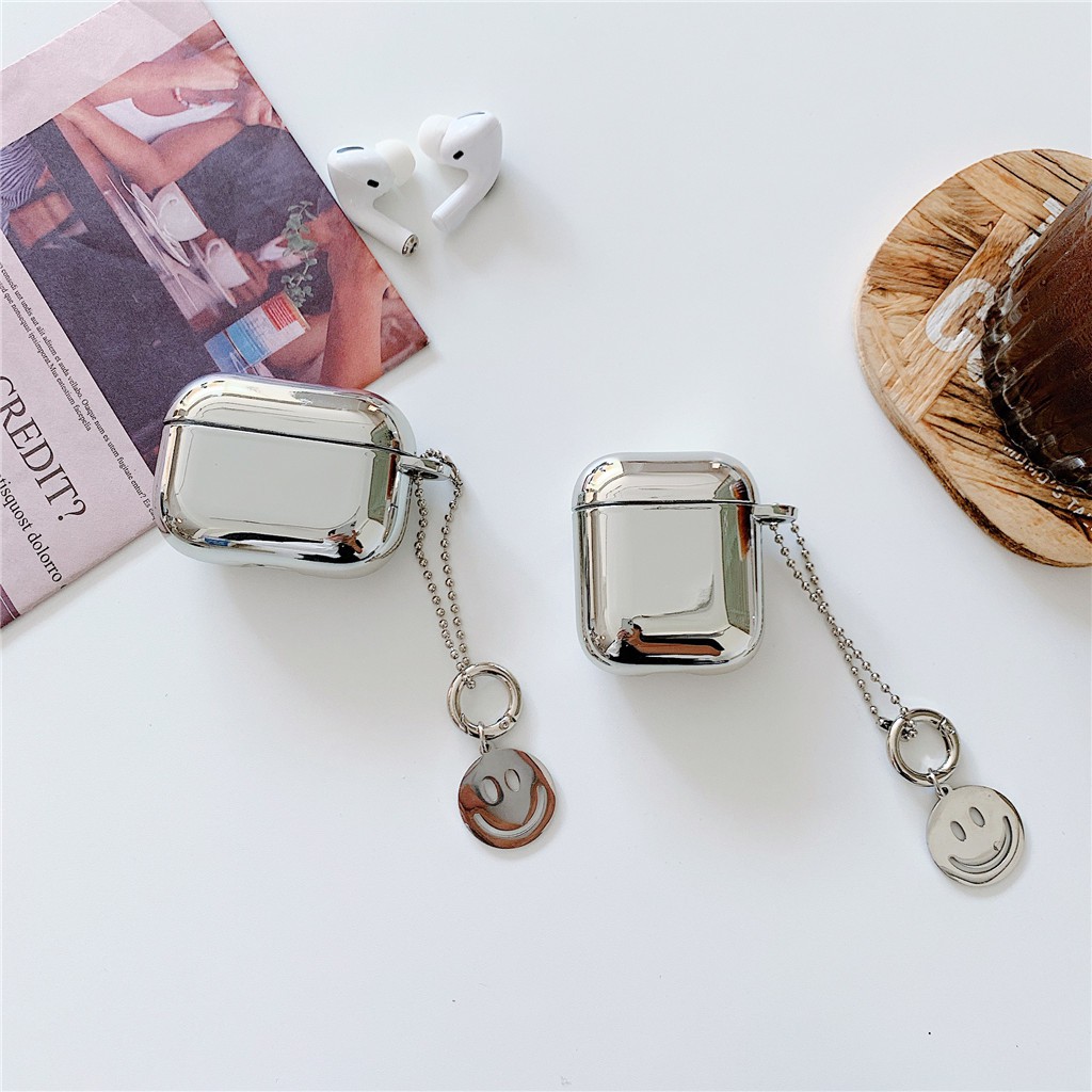 Ốp Bảo Vệ Hộp Sạc Tai Nghe Thích Hợp Cho AirPods Pro 1 2 3 Bằng Silicon Màu Trơn Họa Tiết Mặt Cười Dễ Thương