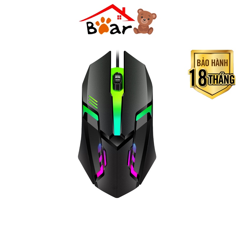 Chuột máy tính P10 DPI 1200, Có dây, chơi game có led đổi màu giá rẻ, Độ bền cao. Chuột gaming cho máy tính, laptop