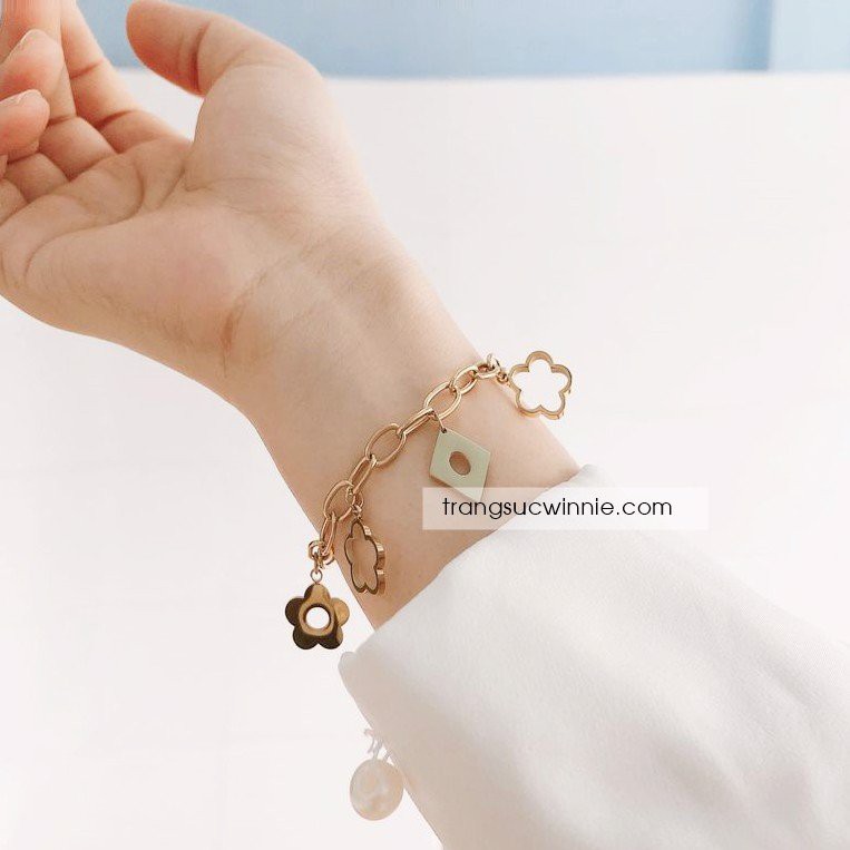 Lắc tay nữ titan Cherry Blossom Chain